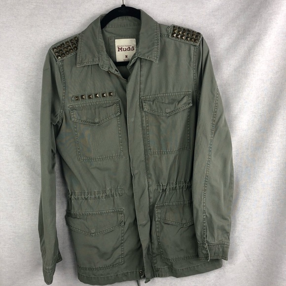 Mudd Jackets & Blazers - Mudd Studded Army Green Combat Jacket